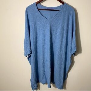 Cut Loose Boxy Blue V-Neck T-Shirt